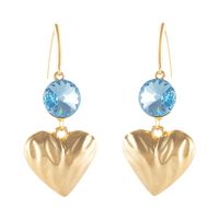 Kolczyki gniecione serca z kryształkami (P25/JES/16AU)