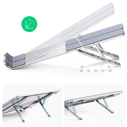 Podstawka pod laptopa składana regulowana srebrny na Arena.pl