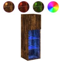 Szafka TV, z LED, przydymiony dąb, 30,5x30x90 cm