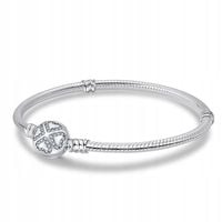 Bransoletka modułowa baza do Charms SREBRO 925 Cztery Serca 20 cm