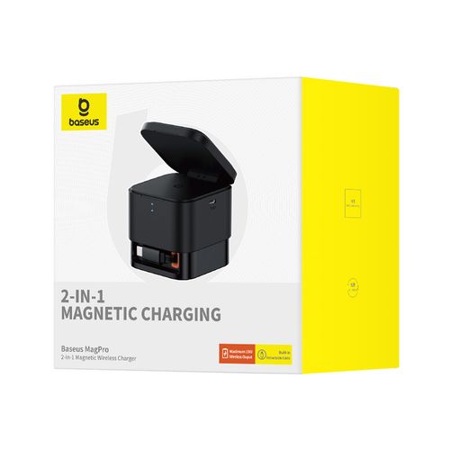 2w1 Ładowarka bezprzewodowa 20W MagSafe Qi z rozwijanym kablem USB-C czarna na Arena.pl