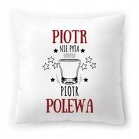 Poduszka Dla Piotra Na Urodziny Ze Zdjęciem Na Prezent Biała 40X40 Cm
