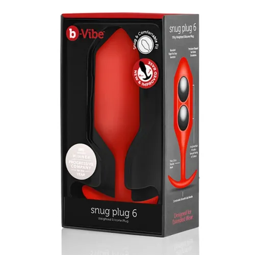Plug analny - B-Vibe Snug Plug 6 Red na Arena.pl