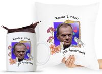 Zestaw Poduszka + Kubek Po Platforma Donald Tusk Z Nadrukiem Ze Zdjęciem