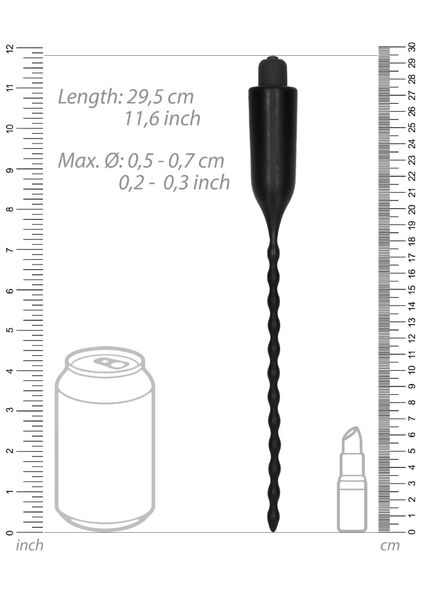 E-Stimulation Vibrating Urethral Sounding Plug - Black zdjęcie 8