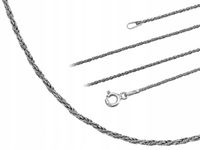 Krótki Srebrny Oksydowany Pleciony Łańcuszek Lisi Ogon 1,1mm Choker 32cm