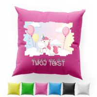 POSZEWKA Z NADRUKIEM BAWEŁNIANA 40x40CM - JEDNOROŻEC UNICORN TĘCZA RAINBOW