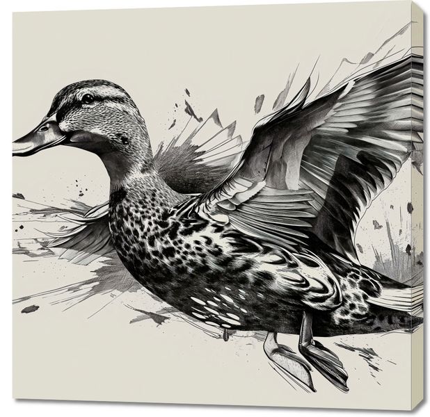 Obraz 90x90cm Gracja Kaczki w Locie zdjęcie 1