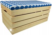 KUFER SCHOWEK DREWNIANY PUFA 80CM SIEDZISKO SOSNA