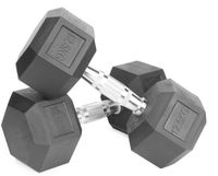 Hantle stałe 2x15kg żeliwne gumowane ZESTAW 30kg HEX do treningu