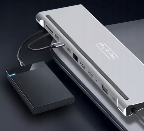 STACJA DOKUJĄCA HUB ADAPTER USB-C 12w1 RJ45 2x HDMI 4K ETHERNET VGA USB 3.0 na Arena.pl