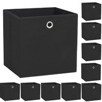 Pudła do przechowywania z włókniny, 10 szt., 32x32x32 cm, czarne