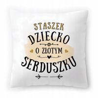 Poduszka Biała 40X40 Cm Dla Staszka Syna Dziecka Z Nadrukiem Ze Zdjęciem