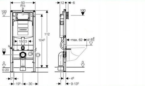 GEBERIT STELAŻ podtynkowy WC DUOFIX SIGMA UP320 H112 na Arena.pl