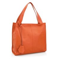 VERA PELLE torebka skórzana shopper klasyczna na ramię V074 pomarańczowa