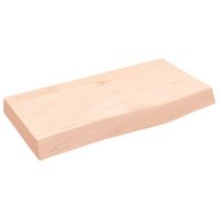 Półka, 60x30x(2-6) cm, surowe lite drewno dębowe