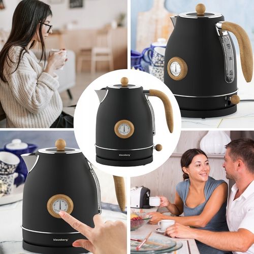 Czajnik elektryczny Klausberg KB-7907 1.7L z termometrem Czarny Retro 2200W na Arena.pl