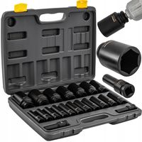 ZESTAW NASADEK UDAROWYCH DO KLUCZY 10-38MM HEX 1/2" 78MM CRV PM-ZNU-1038T