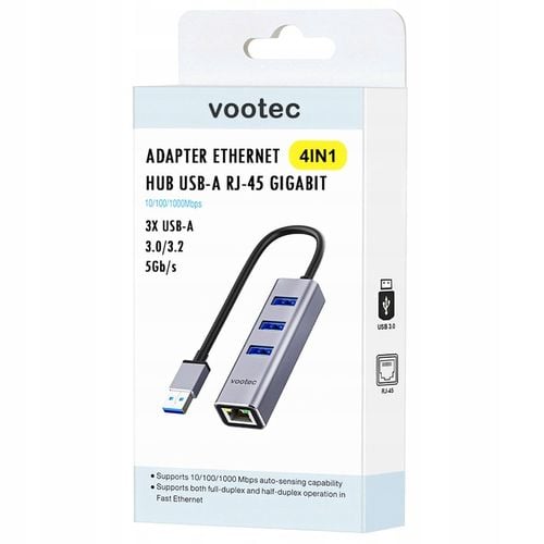 ADAPTER HUB KARTA SIECIOWA ETHERNET LAN USB 1000 Mbps RJ45 GIGABIT SZYBKA na Arena.pl