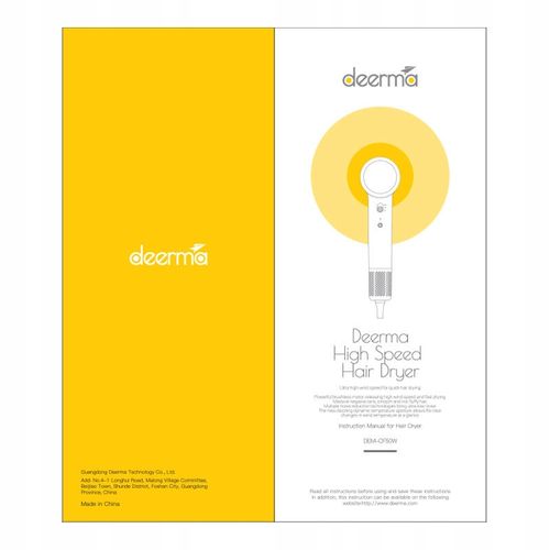 Suszarka Do Włosów Z Jonizacją Deerma Dem-Cf50W Z Wieszakiem Magnetycznym na Arena.pl