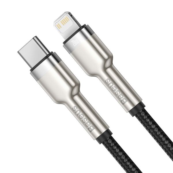 Kabel USB-C do Lightning Baseus Cafule, PD, 20W, 1m (czarny) zdjęcie 3