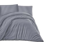 Poszewka satyna bawełna CIZGILI ANTHRACITE/70x80.