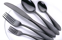 Sztućce - NEW DESIGN 24 Szt -Miedz - Złoto - Czerń