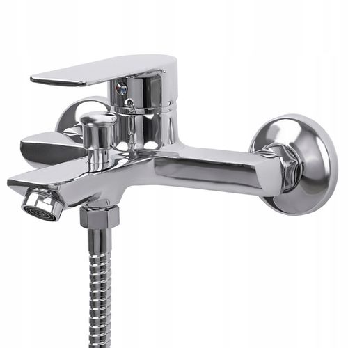 Bateria wannowa ścienna z prysznicem chrom zestaw do wanny łazienkowy na Arena.pl
