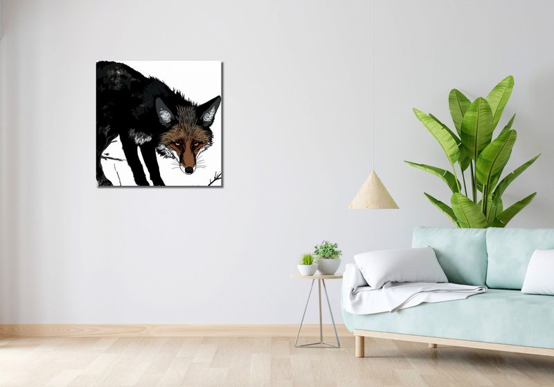 Obraz 70x70cm Nieufny Lis zdjęcie 2