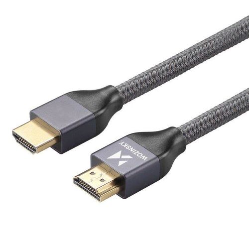 Kabel przewód HDMI 2.1 8K 60 Hz 48 Gbps 4K 120 Hz 2K 144 Hz 1 m srebrny na Arena.pl