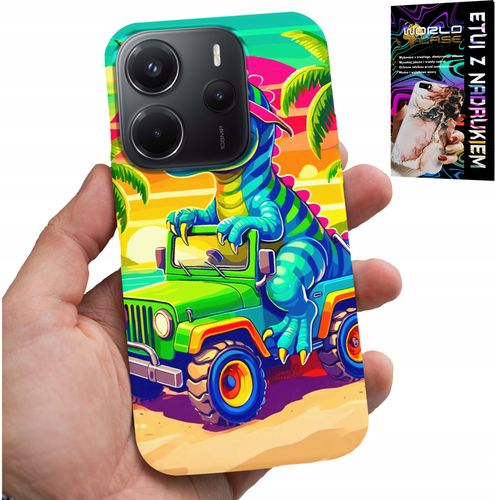 ETUI DO XIAOMI NOTE 14 4G - DINOZAUR W CIĘŻARÓWCE WZORY DLA DZIECI na Arena.pl
