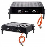 Grill Gazowy Roast-Master Pro Hendi 148822 11,6 kW Dwie Strefy Czarny