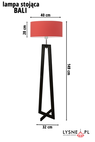 Lampa podłogowa BALI heban E27 na Arena.pl