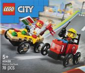 lego city 60458 zestaw wyścigówek: pizza kontra