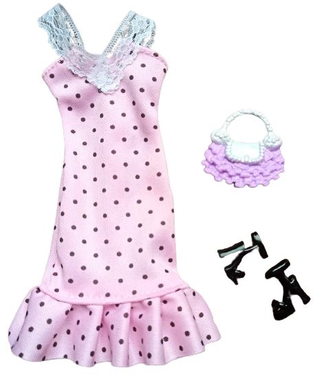 Ubranka dla Lalek SUKNIA TOREBKA BUTY sukienka Ciuchy #A1 zdjęcie 2