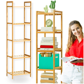 Stojak łazienkowy półka bambusowa regał drabinkowy drewniany uniwersalny