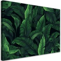 Obraz na płótnie,  Egzotyczne liście w monochromatycznej zieleni 100x70