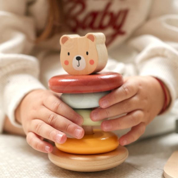 WOOPIE GREEN Pudełko Sorter Box 3w1 Klocki Piramidka Słonik FSC zdjęcie 7