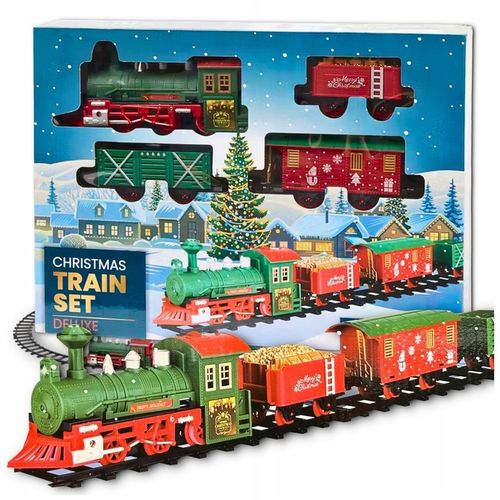 KOLEJKA ELEKTRYCZNA DELUXE ŚWIĄTECZNA Z OŚWIETLENIEM DŹWIĘKIEM POD CHOINKĘ na Arena.pl