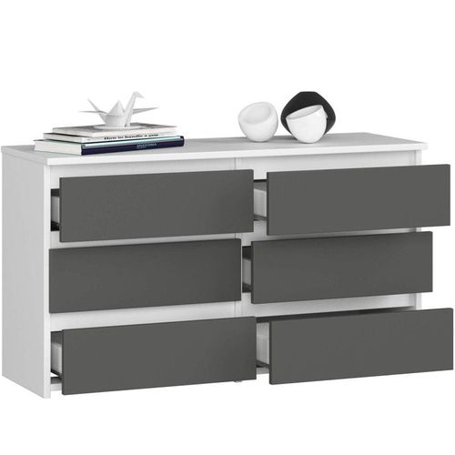 Komoda do sypialni, STILO, 100x35x57 cm, biały, grafit, mat | TYLETEGOTU na Arena.pl