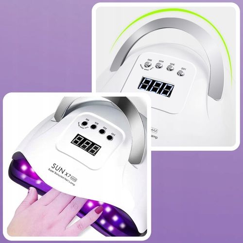 LAMPA UV DO PAZNOKCI LED 180W DO HYBRYD ŻELI MOCNA SUN X7 MAX BIAŁA LCD na Arena.pl