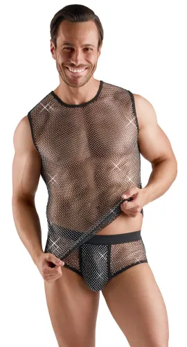 svenjoyment koszulka siatkowa męska l czarna z błyszczącymi elementami na Arena.pl