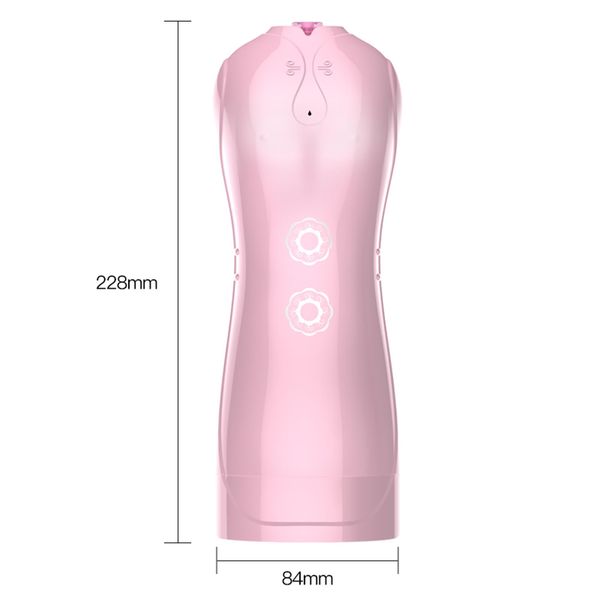 Masturbator-Vibrating and Flashing Masturbation Cup USB 7+7 Function / Talk Mode (Pink) zdjęcie 11