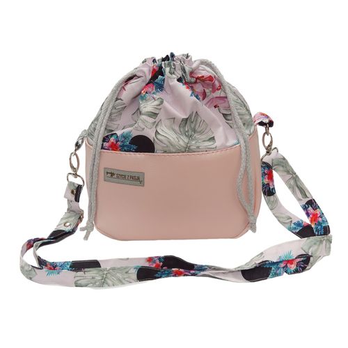 Torebka Sakiewka Pudrowy Róż z Motywem Myszki i Kwiatów - Handmade na Arena.pl