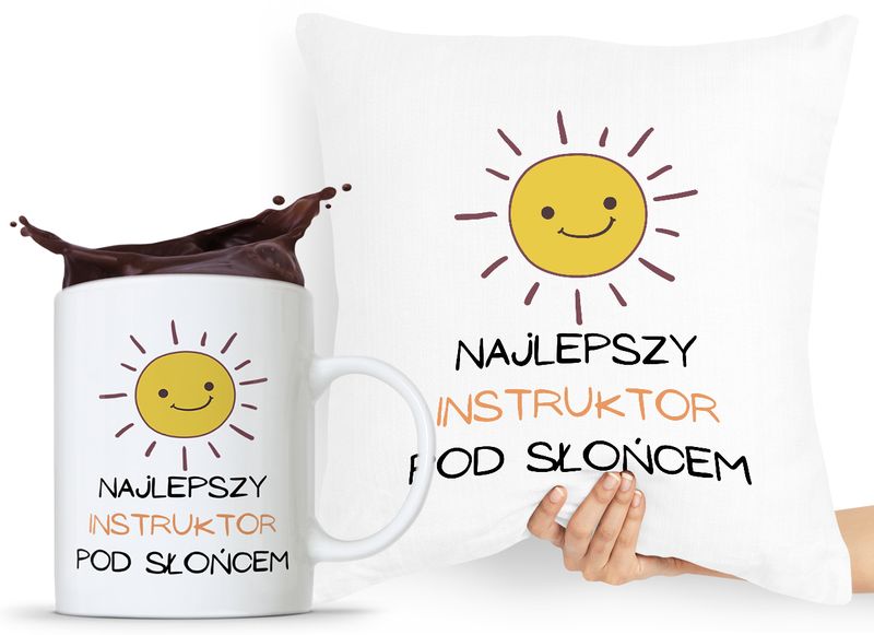 Dla Instruktora Zestaw Poduszka + Kubek Prezent Z Nadrukiem Ze Zdjęciem zdjęcie 1