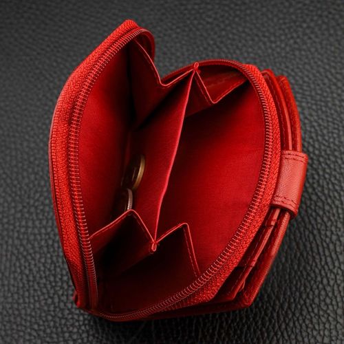 Portfel Damski Skórzany STEVENS Mały Czerwony Zapinany Portmonetka RFID na Arena.pl