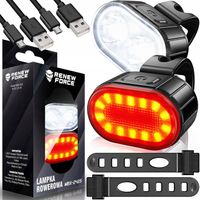 Lampka Rowerowa PRZEDNIA TYLNIA LED na rower kierownicę MOCNA USB jasna