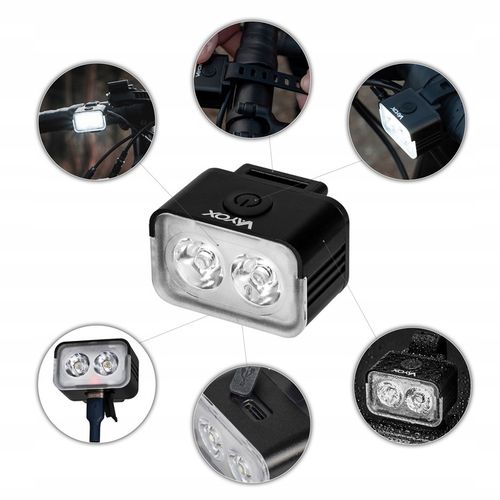 LAMPKA ROWEROWA PRZÓD NA KIEROWNICE ŚWIATŁO LED OŚWIETLENIE ROWER USB VAYOX na Arena.pl