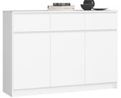 KOMODA K 140 cm 3 DRZWI 3 SZUFLADY BIAŁA