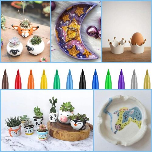 Pisaki do malowania ceramiki 12 kolorów RATEL na Arena.pl